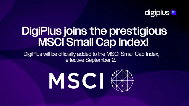Graphic: DigiPlus joins the prestigious MSCI Small Cap Index! Effective September 2