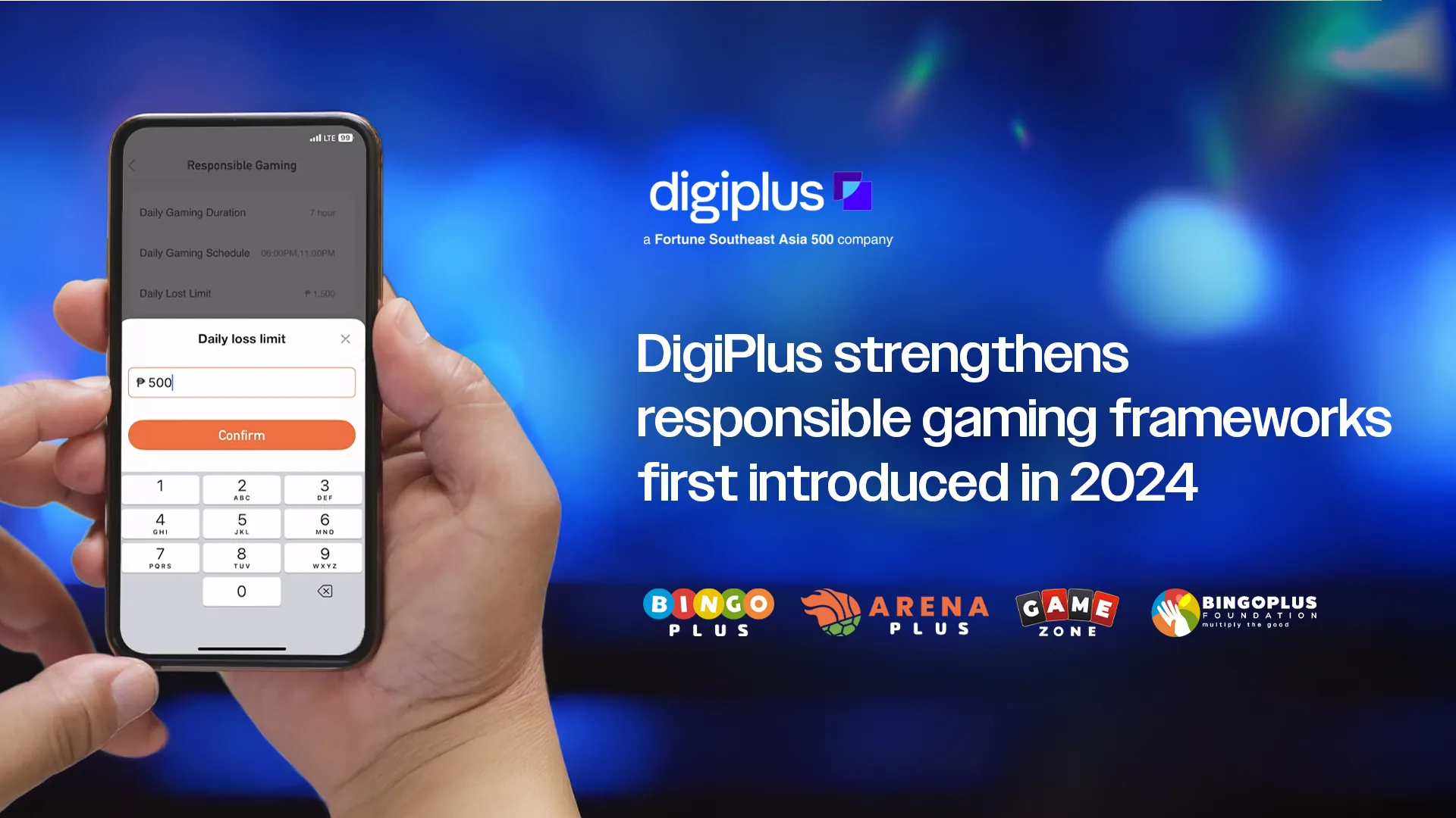 Key visual: DigiPlus strengthens responsible gaming frameworks first introduced in 2024, with a phone setting a daily loss limit