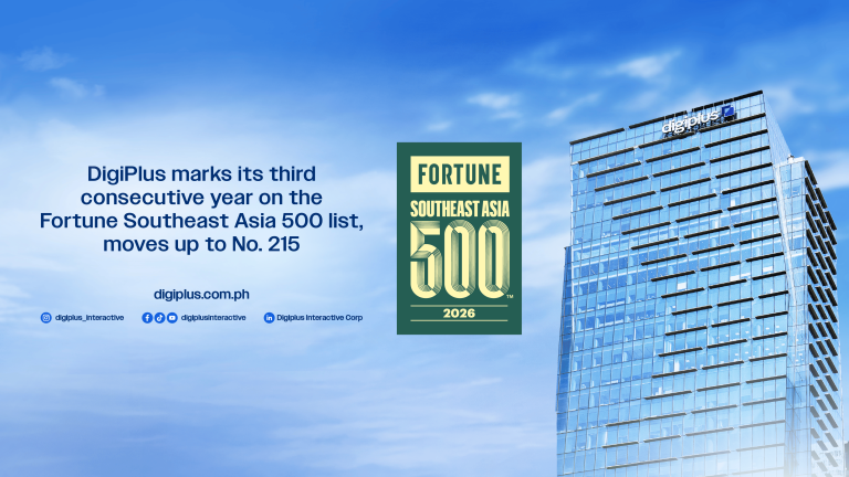 DigiPlus marks third consecutive year on Fortune Southeast Asia 500 list, moves up to No. 215